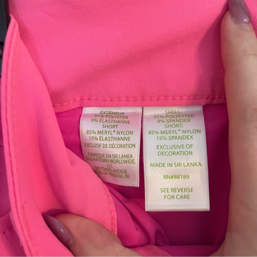 Lilly Pulitzer Luxletic Pink Skort Athletic Skirt Golf Pickleball - Size 0 - Picture 6 of 6